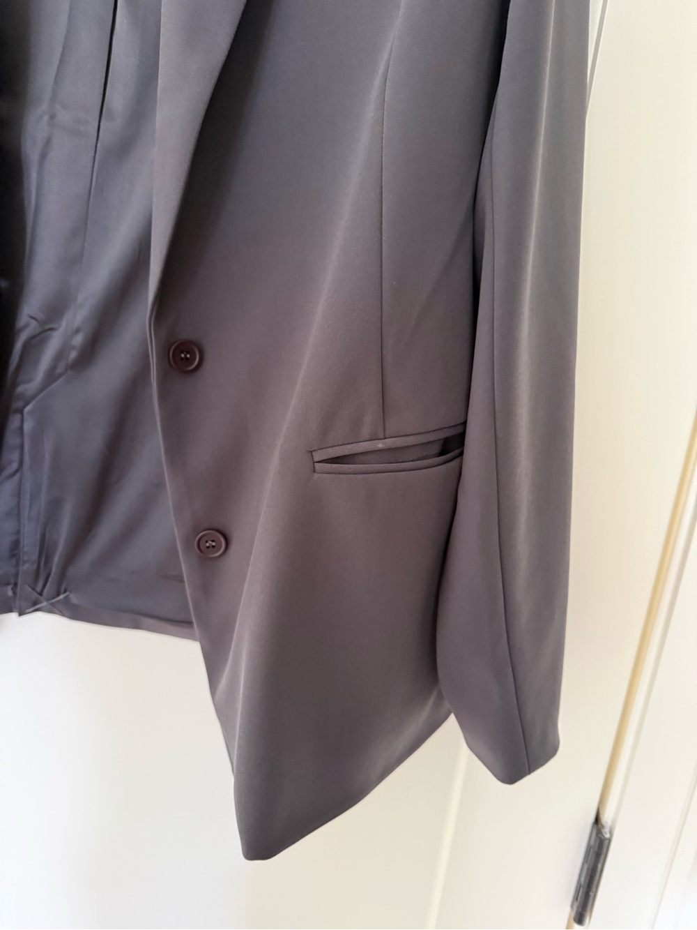 MESHKI Simone Oversized Blazer Jacket in Gray Charcoal - Picture 4 of 10